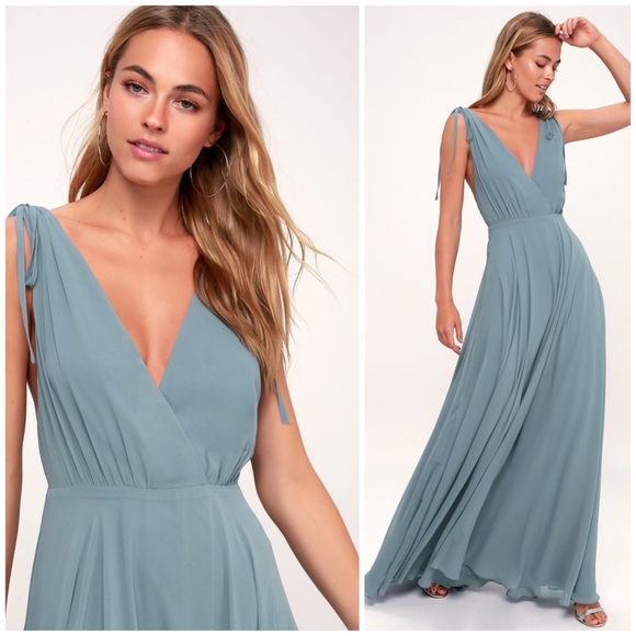 dance the night away slate blue backless maxi dress